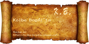Kolbe Bogáta névjegykártya